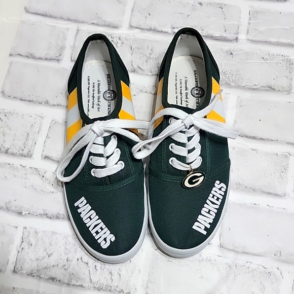 Bradford Exchange Green Bay Packers Lace-up Sneakers/Tennis Shoe - Picture 2 of 10